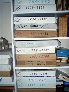 Stacked boxes of tapes