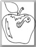 Apple with worm